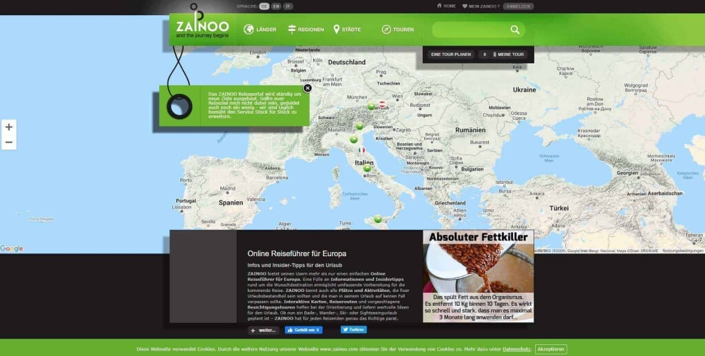 ZAINOO Online Reiseführer Europa